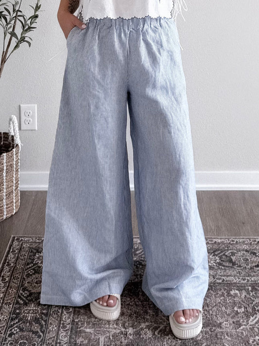 Coastal Striped Wide Leg Pant (Tall Friendly)