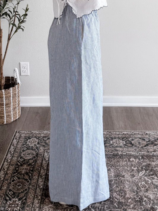 Coastal Striped Wide Leg Pant (Tall Friendly)