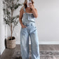 Beck Denim Barrel Overalls / Light Wash