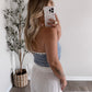 Cove Striped Knit Strapless Top