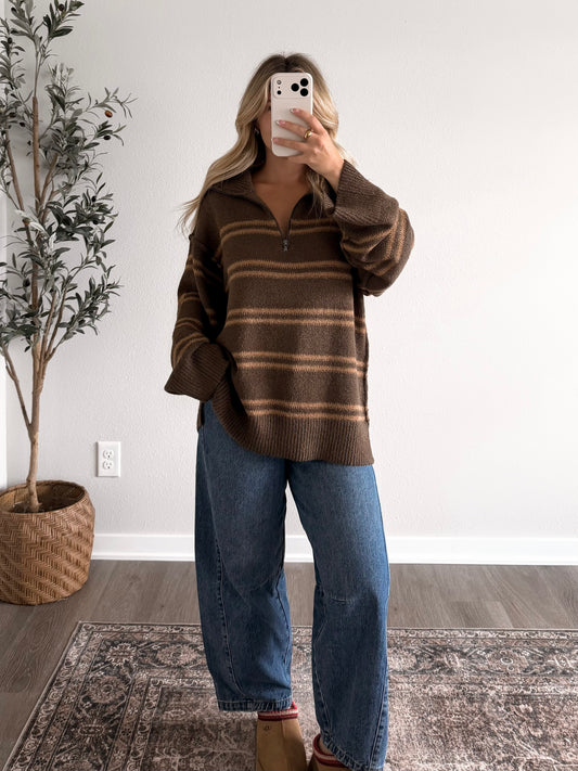 Caramel Kisses Stripe Sweater (Restocking 8.17)