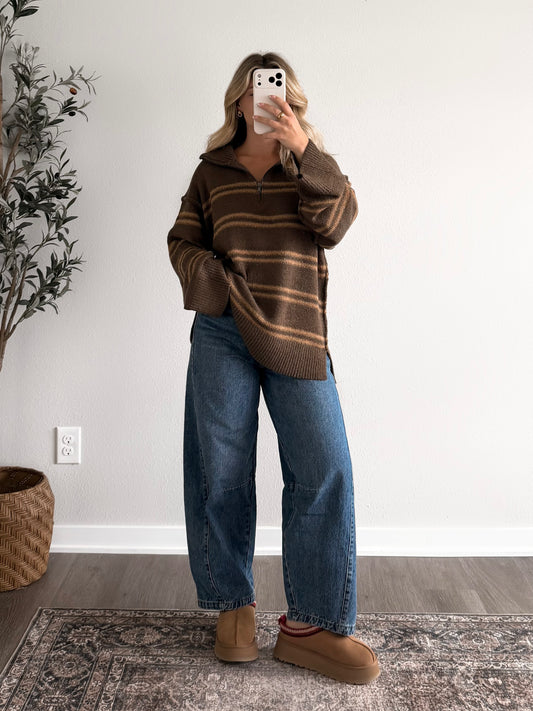 Caramel Kisses Stripe Sweater (Restocking 8.17)
