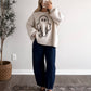 Ghost Gingham Oversized Sweater / Cream (Restocking Mid September)