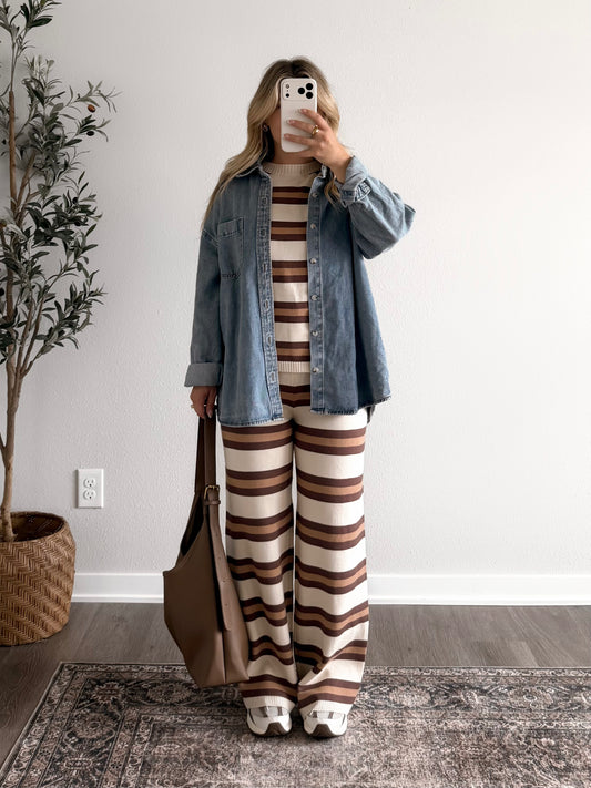 Morning Brew Stripe Knit Set
