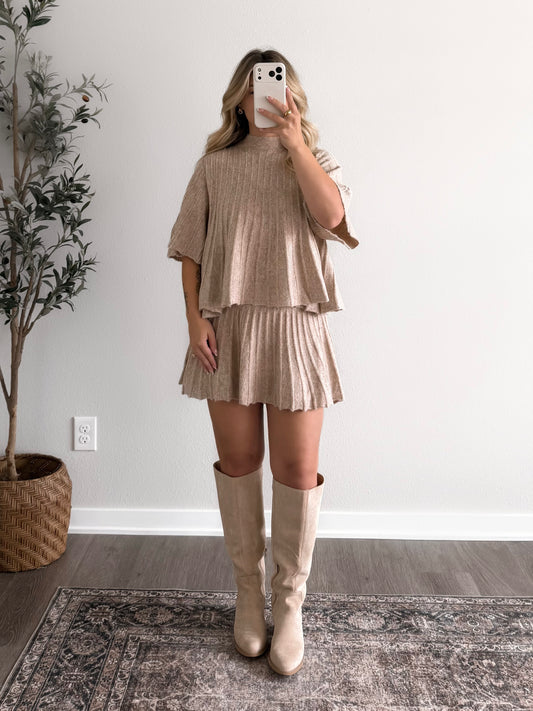 Oat House Knit Skirt Set