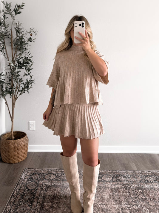 Oat House Knit Skirt Set