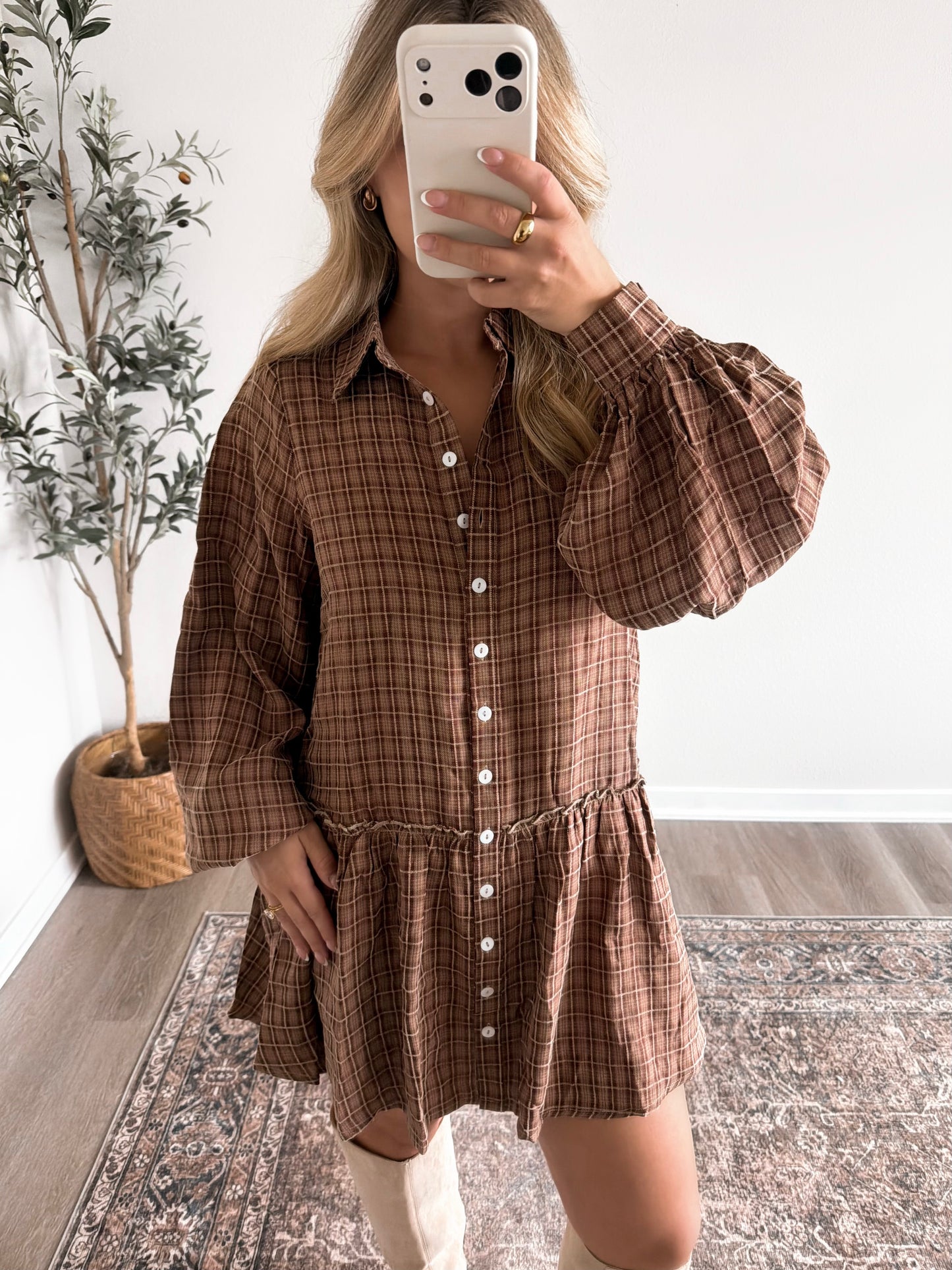 Maple Butter Plaid Dress