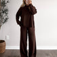 Stay Awhile Ribbed Pant Set / Brown (PREORDER EST SHIP 10.6)