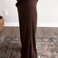 Stay Awhile Ribbed Pant Set / Brown (PREORDER EST SHIP 10.6)
