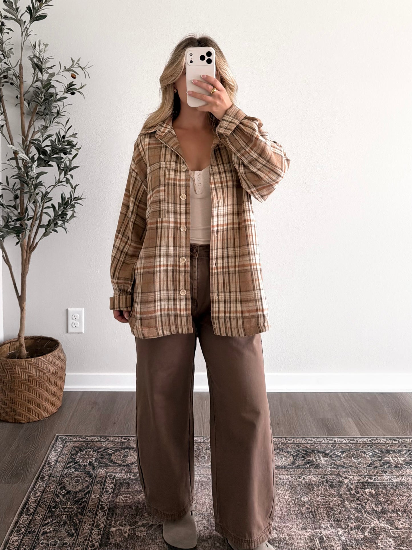 Pumpkin Coffee Plaid Flannel