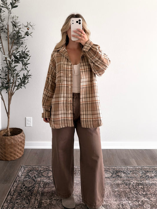 Pumpkin Coffee Plaid Flannel
