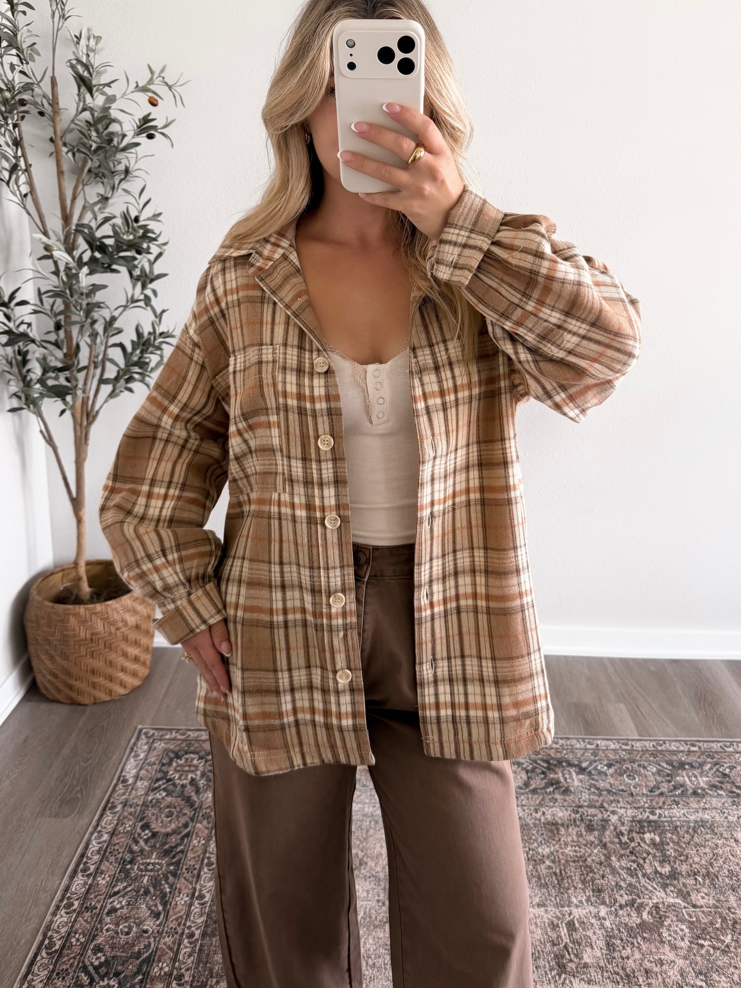 Pumpkin Coffee Plaid Flannel