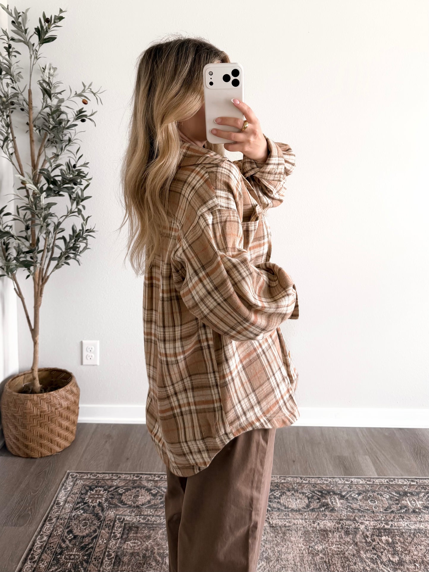 Pumpkin Coffee Plaid Flannel