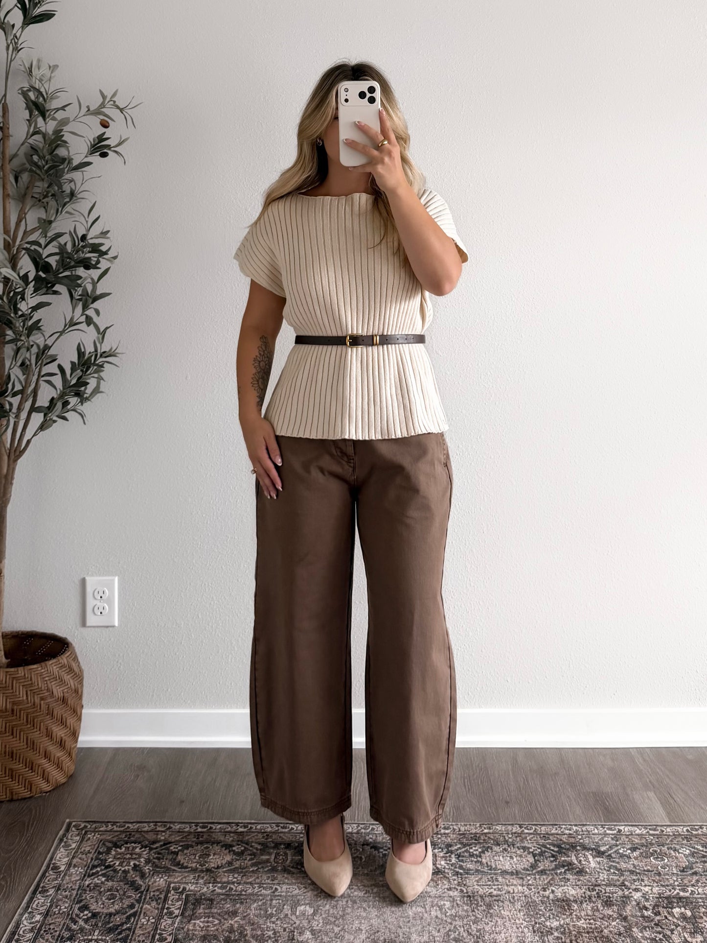 Hazel Cotton Barrel Pant