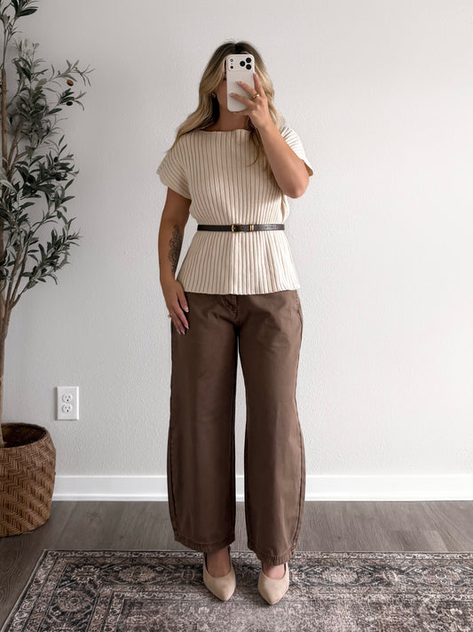 Hazel Cotton Barrel Pant