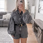 Wallen Black Denim Romper