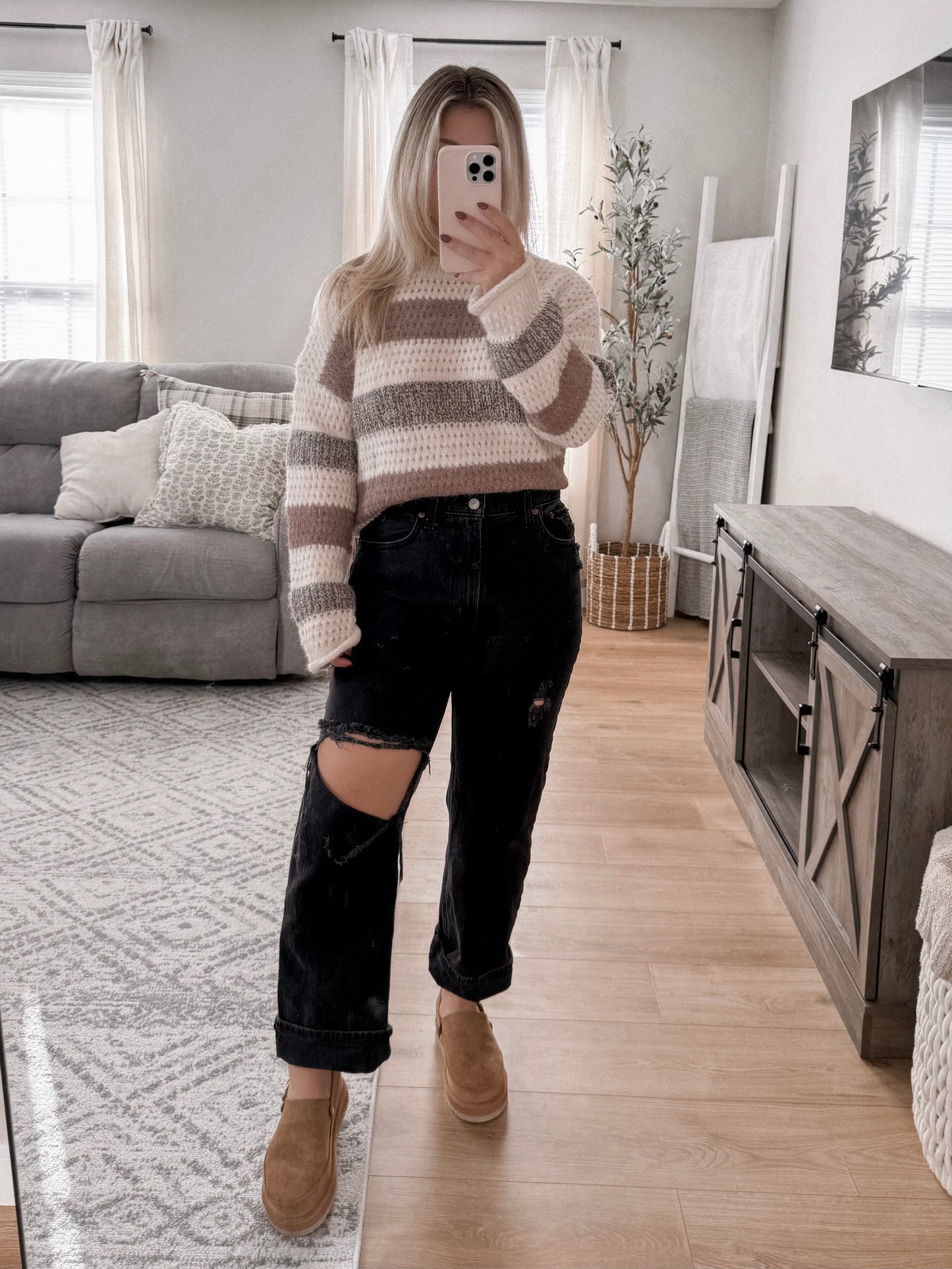 Autumn Girl Striped Sweater