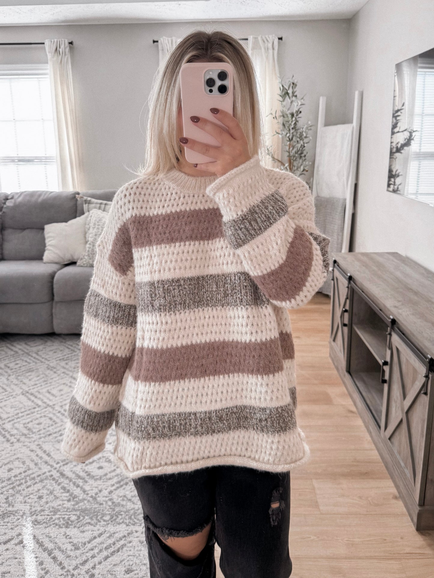 Autumn Girl Striped Sweater