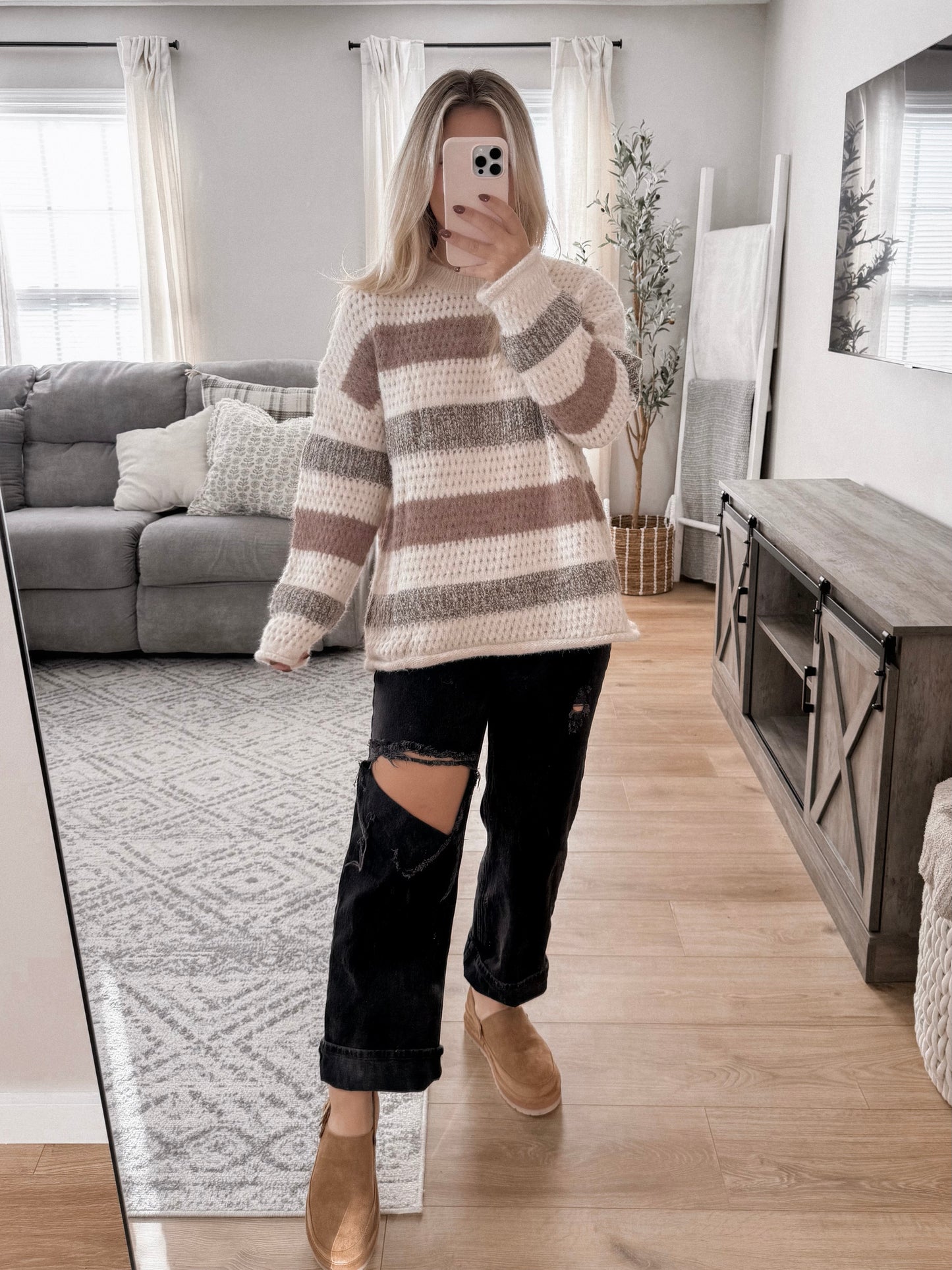 Autumn Girl Striped Sweater