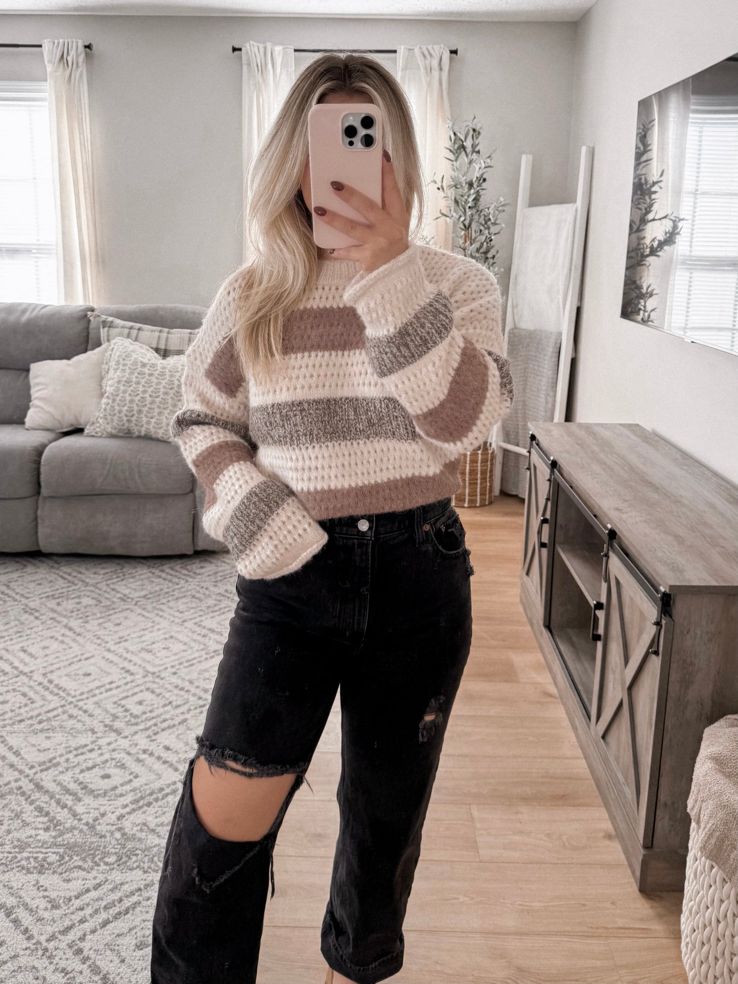 Autumn Girl Striped Sweater