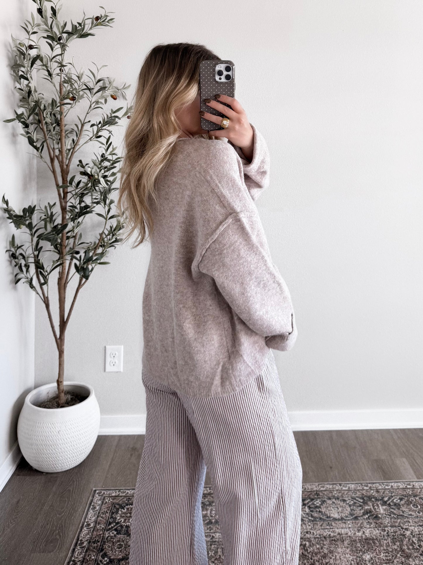 Current Cozy Knit Button Cardigan / Oat