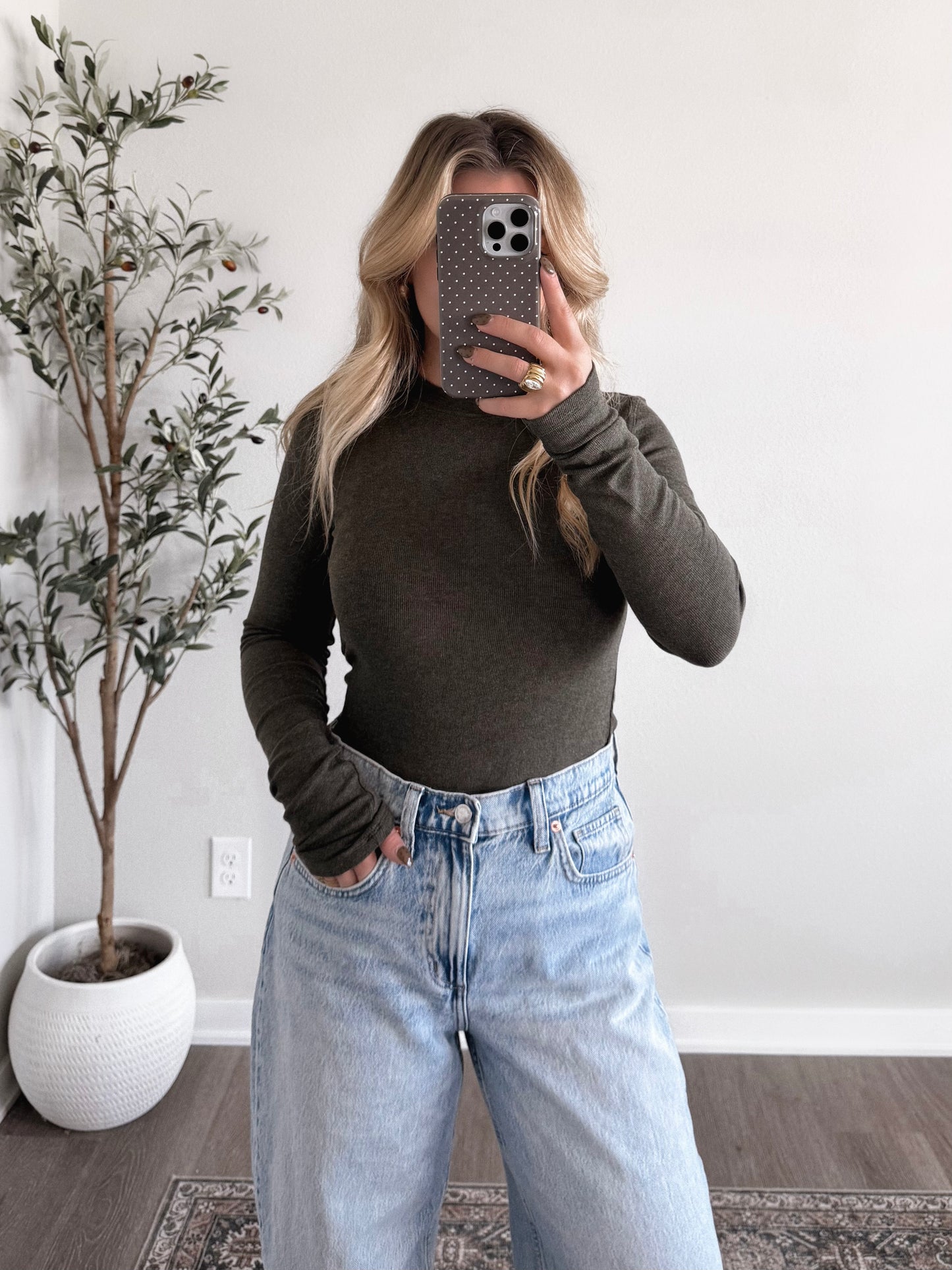 Classic Ribbed Long Sleeve / Pine