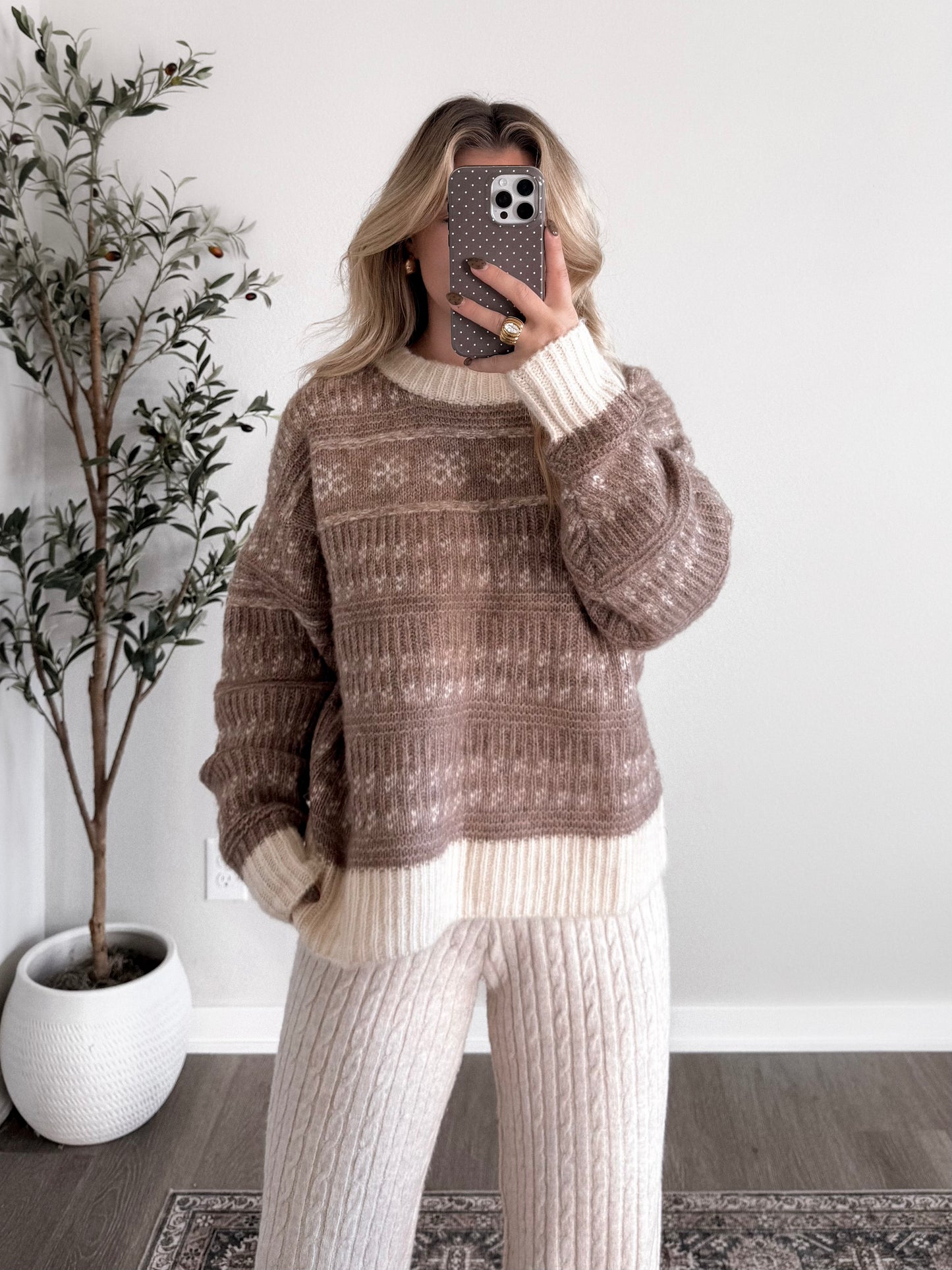 White Mocha Knit Sweater