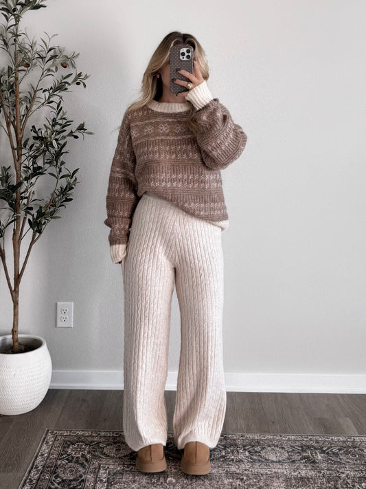 White Mocha Knit Sweater