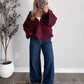 Coffehouse Zip Cardigan / Burgandy