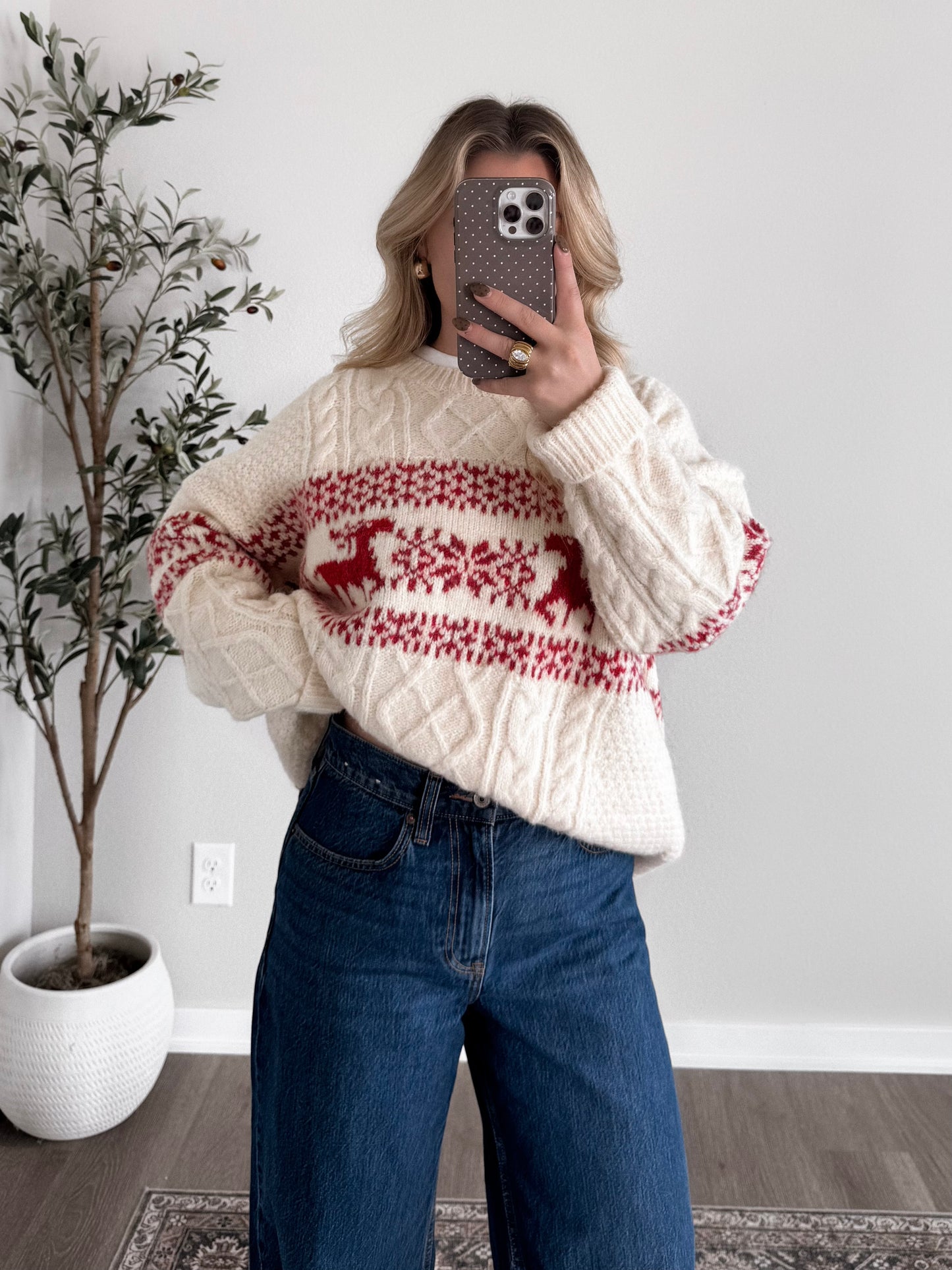 Nordic Holiday Cable Knit Sweater