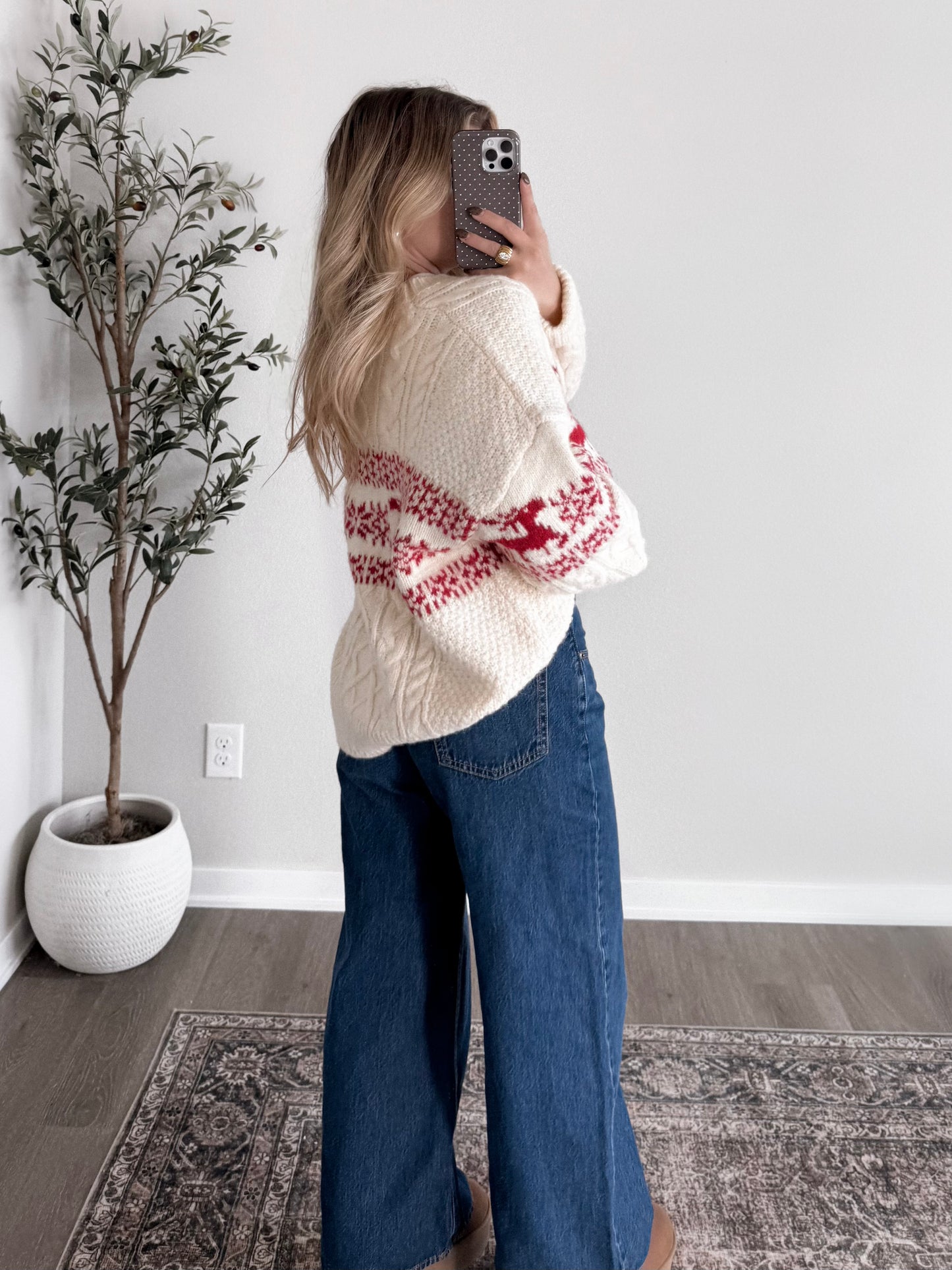 Nordic Holiday Cable Knit Sweater