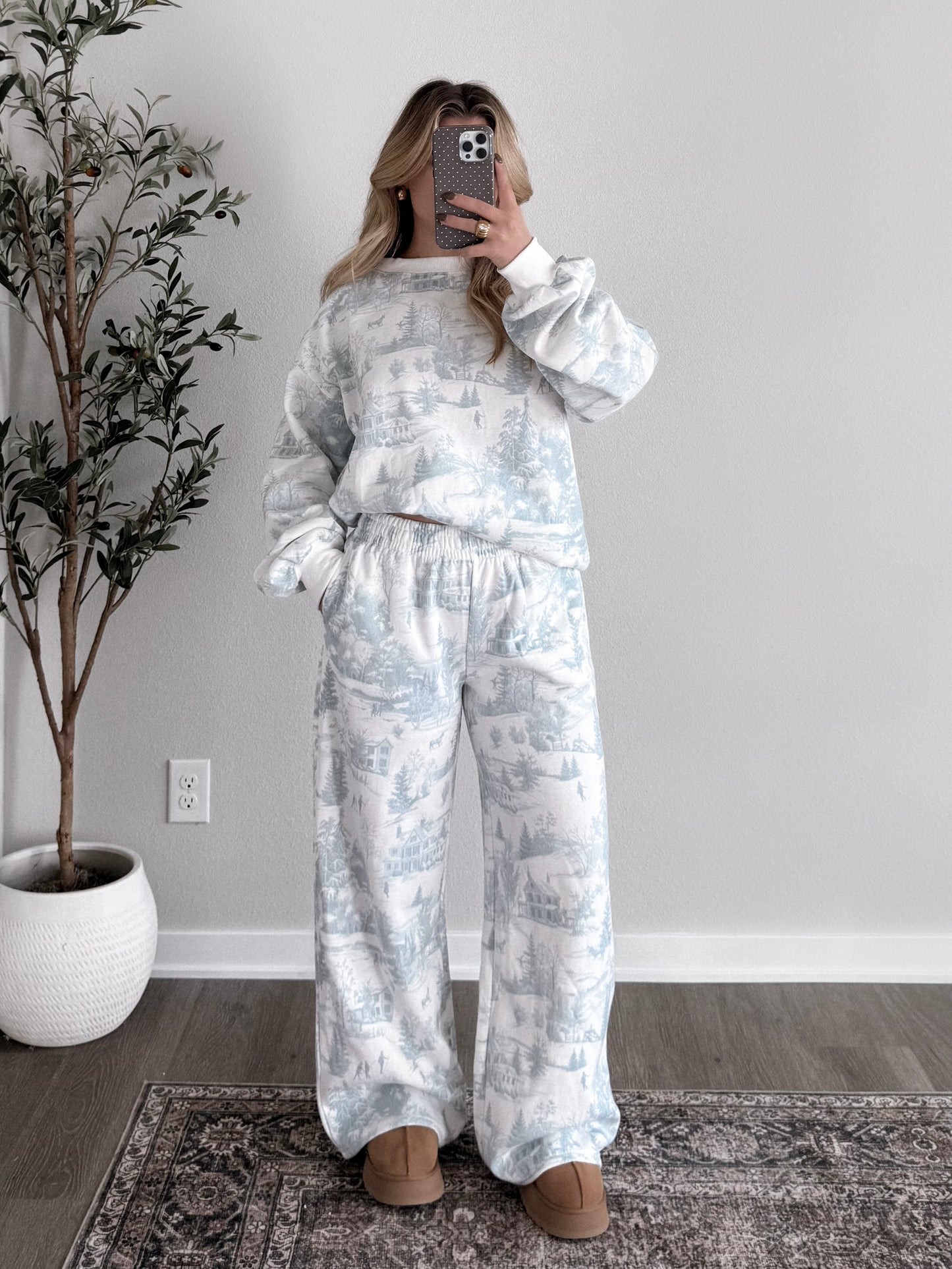 Winter Lodge Sweat Set / Frosted Blue