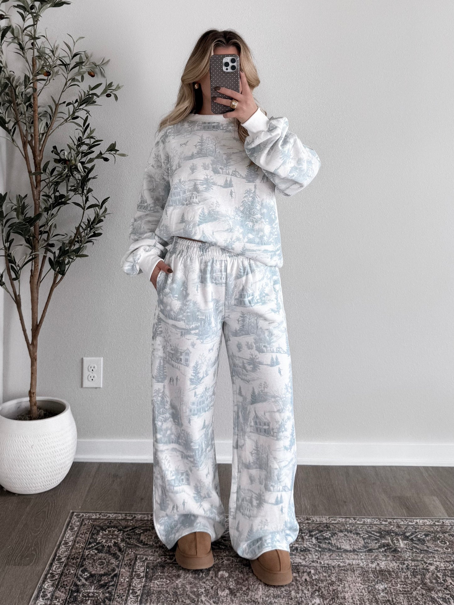 Winter Lodge Sweat Set / Frosted Blue