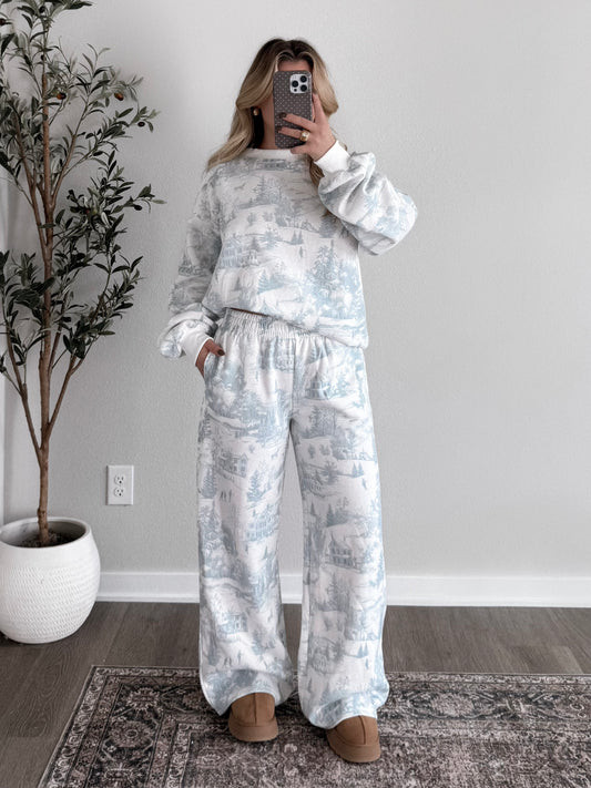 Winter Lodge Sweat Set / Frosted Blue