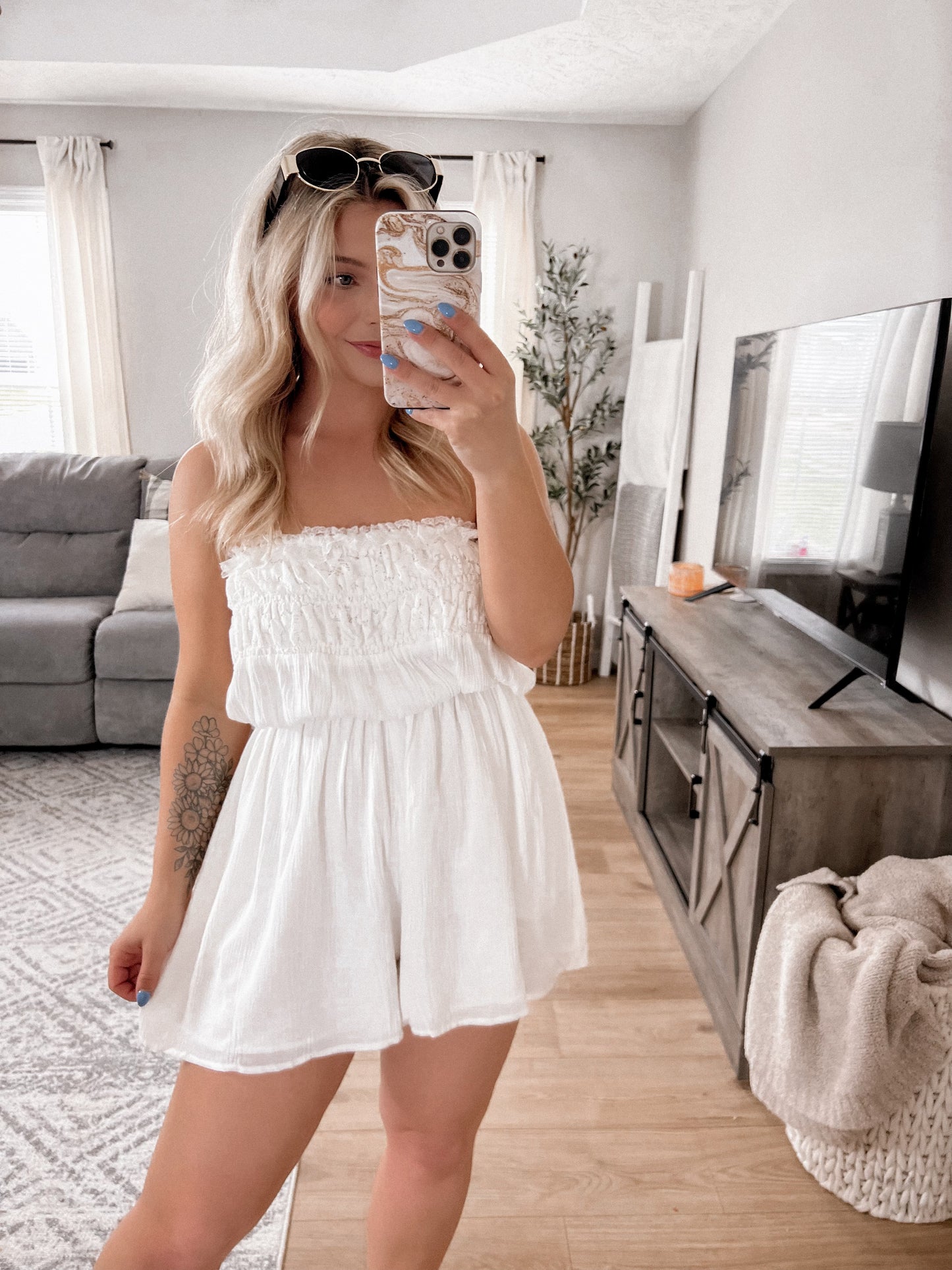 Honeymooner Strapless Romper Final Sale