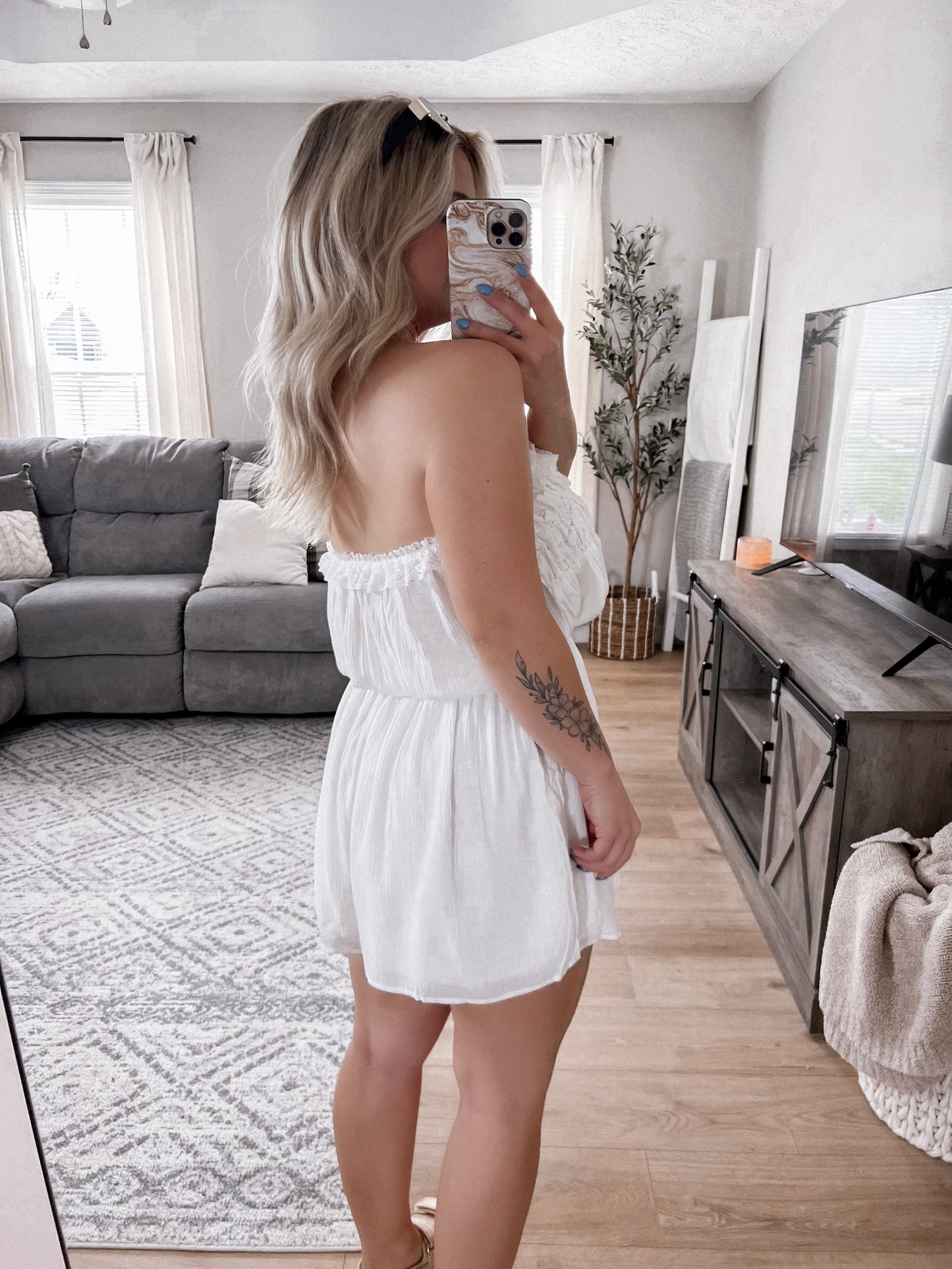 Honeymooner Strapless Romper Final Sale