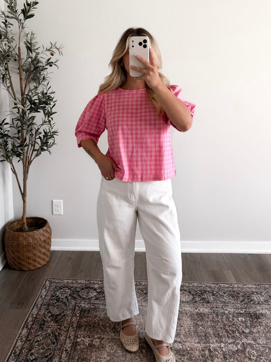 Pink Punch Gingham Top