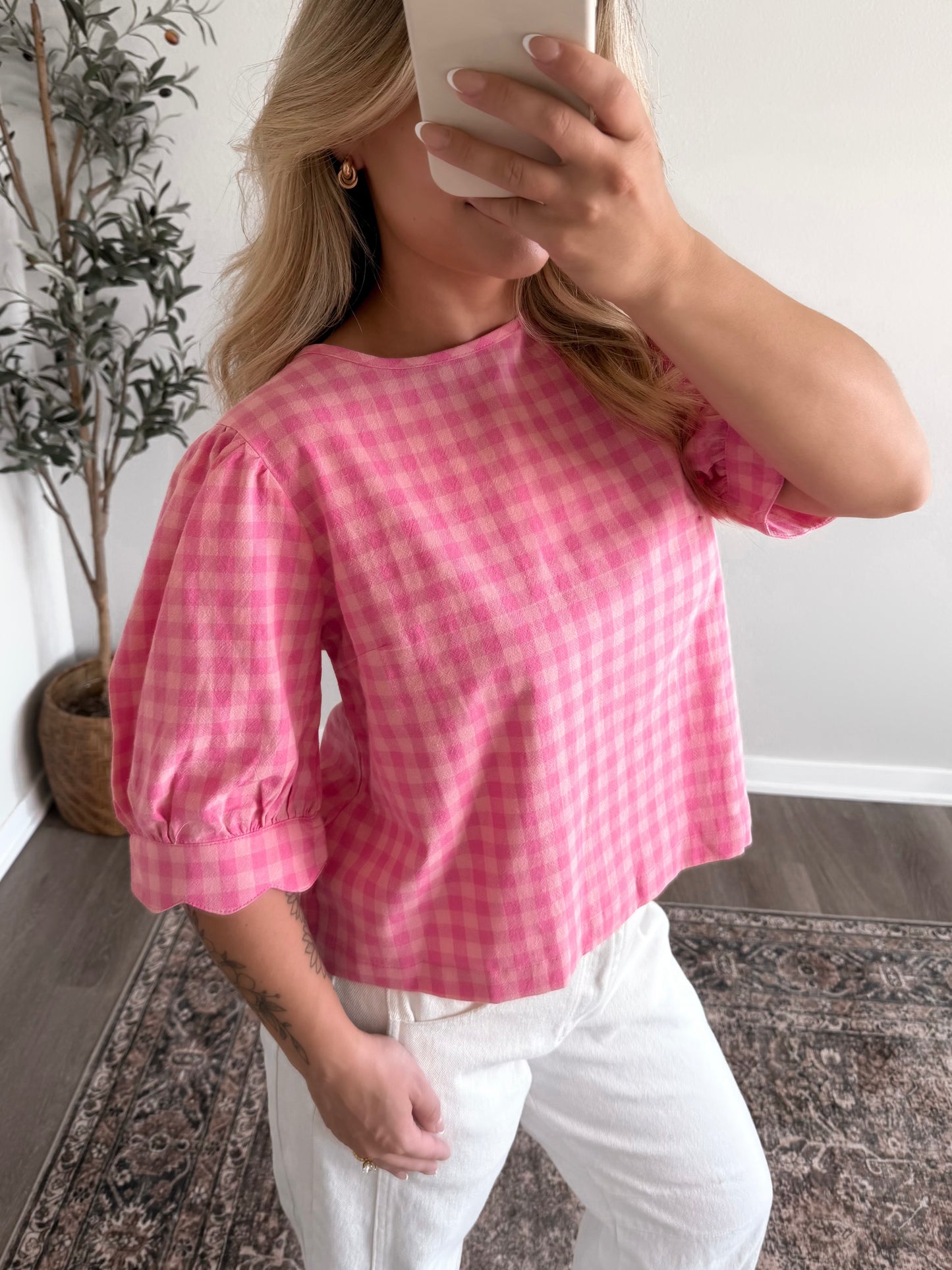 Pink Punch Gingham Top
