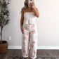 Summer Rosé Floral Barrel Jean