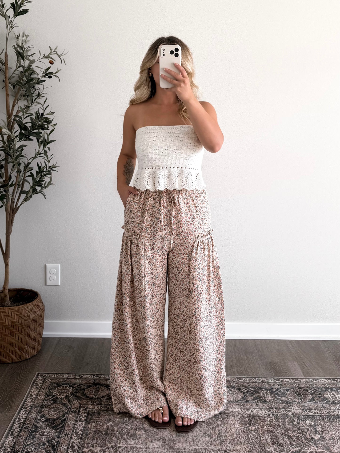 Rosie Ruffle Floral Pants