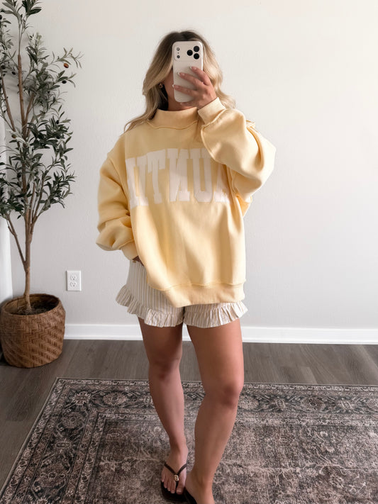 "Auntie" Oversized Mockneck Pullover