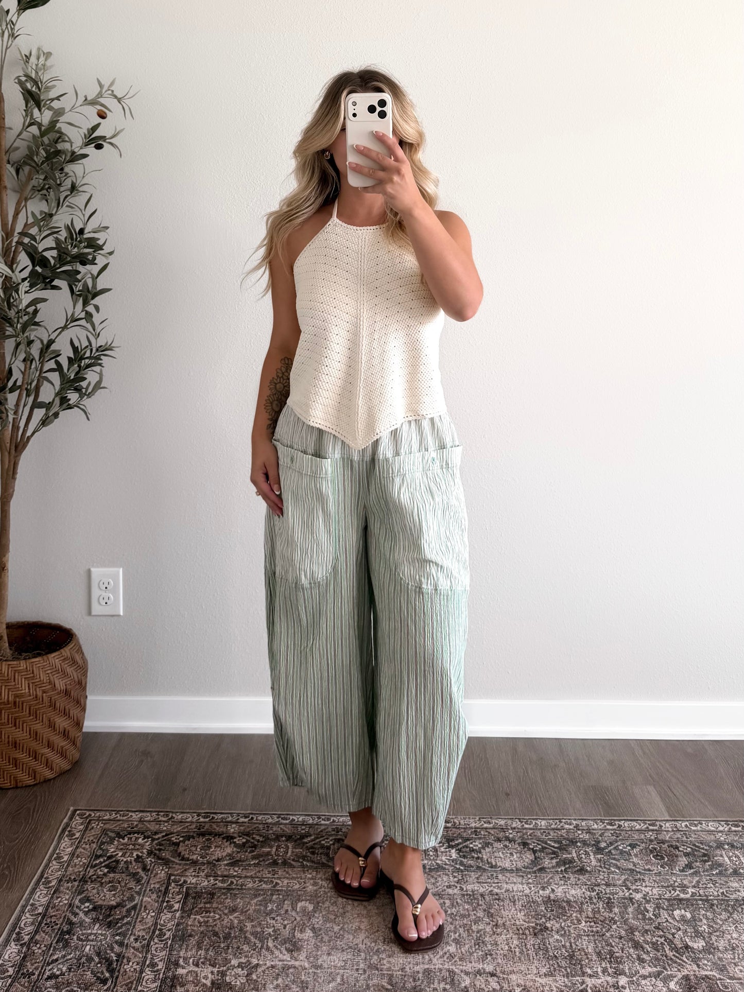 Minted Striped Barrel Pant (Short Friendly)