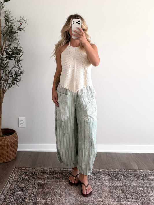 Minted Striped Barrel Pant (Short Friendly)