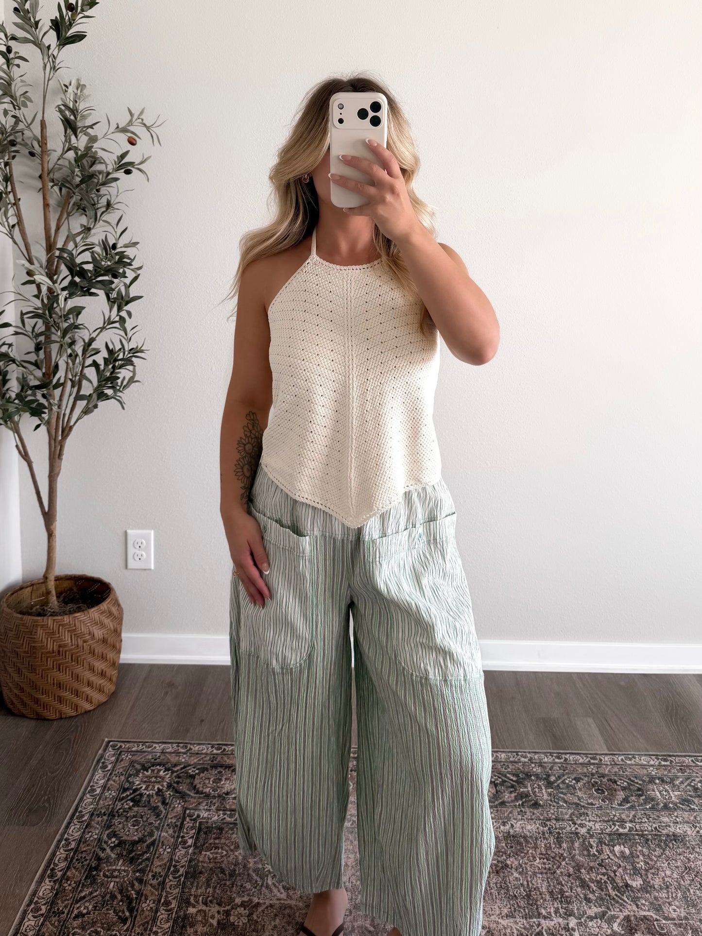 Minted Striped Barrel Pant (Short Friendly)