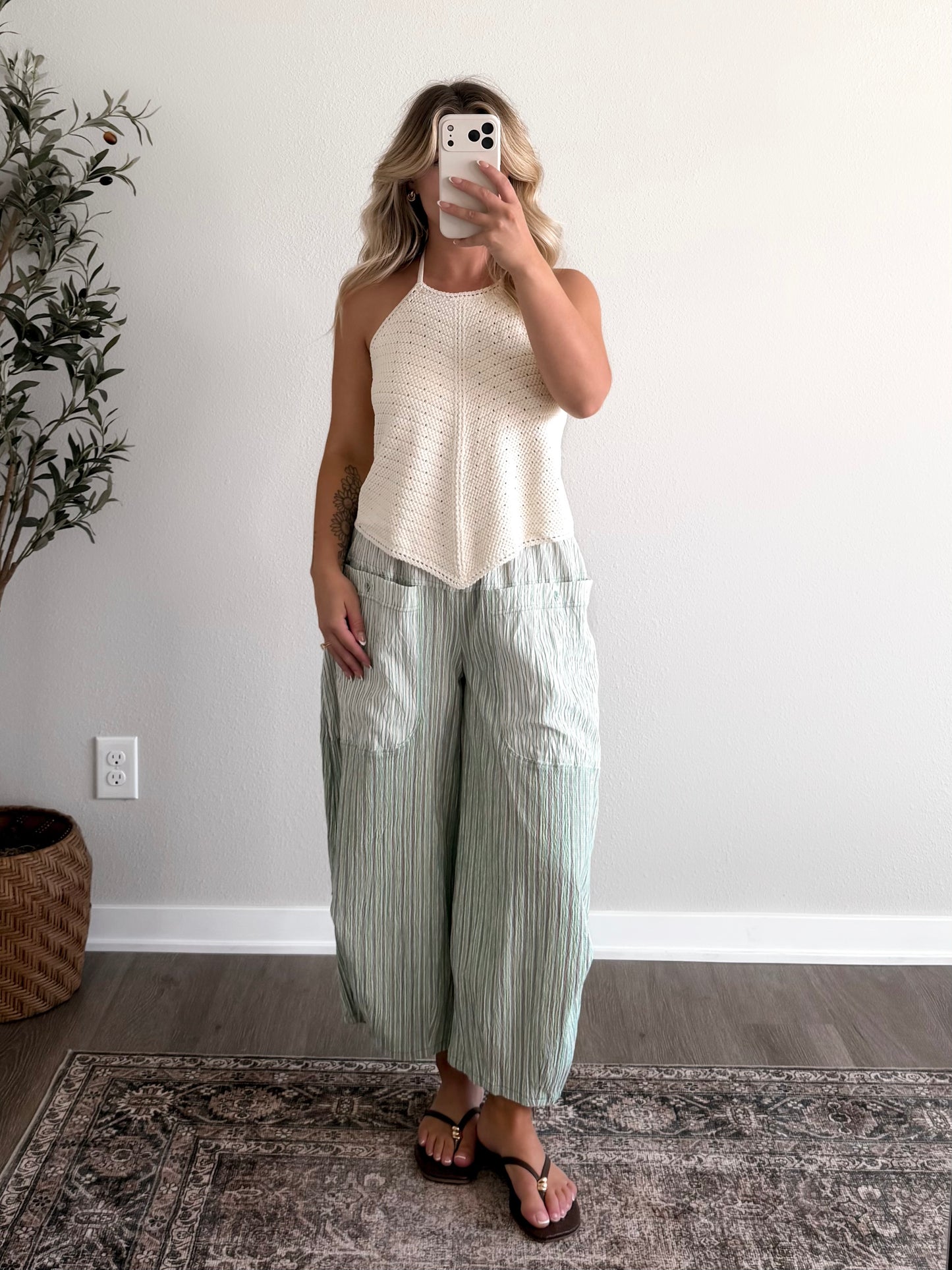 Minted Striped Barrel Pant (Short Friendly)