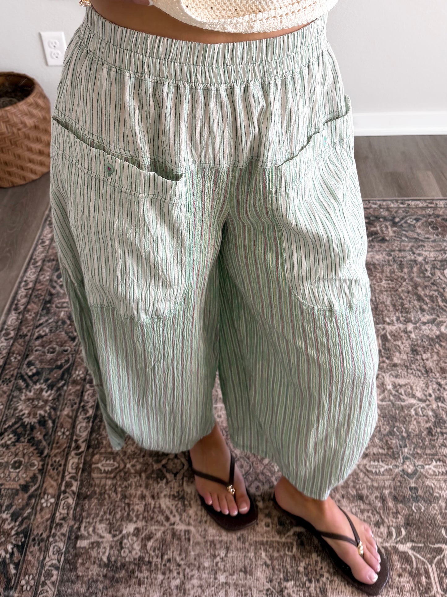 Minted Striped Barrel Pant (Short Friendly)