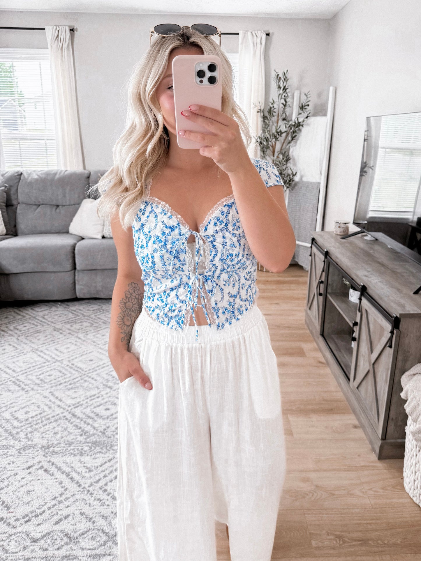 Ally Floral Eyelet Top