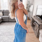 Bold In Blue Gauze Jumpsuit