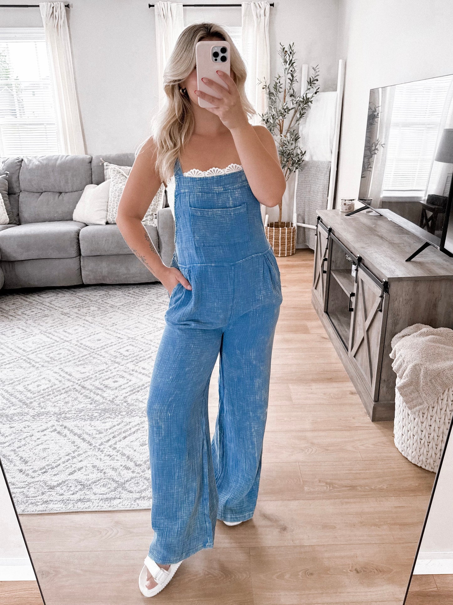 Bold In Blue Gauze Jumpsuit