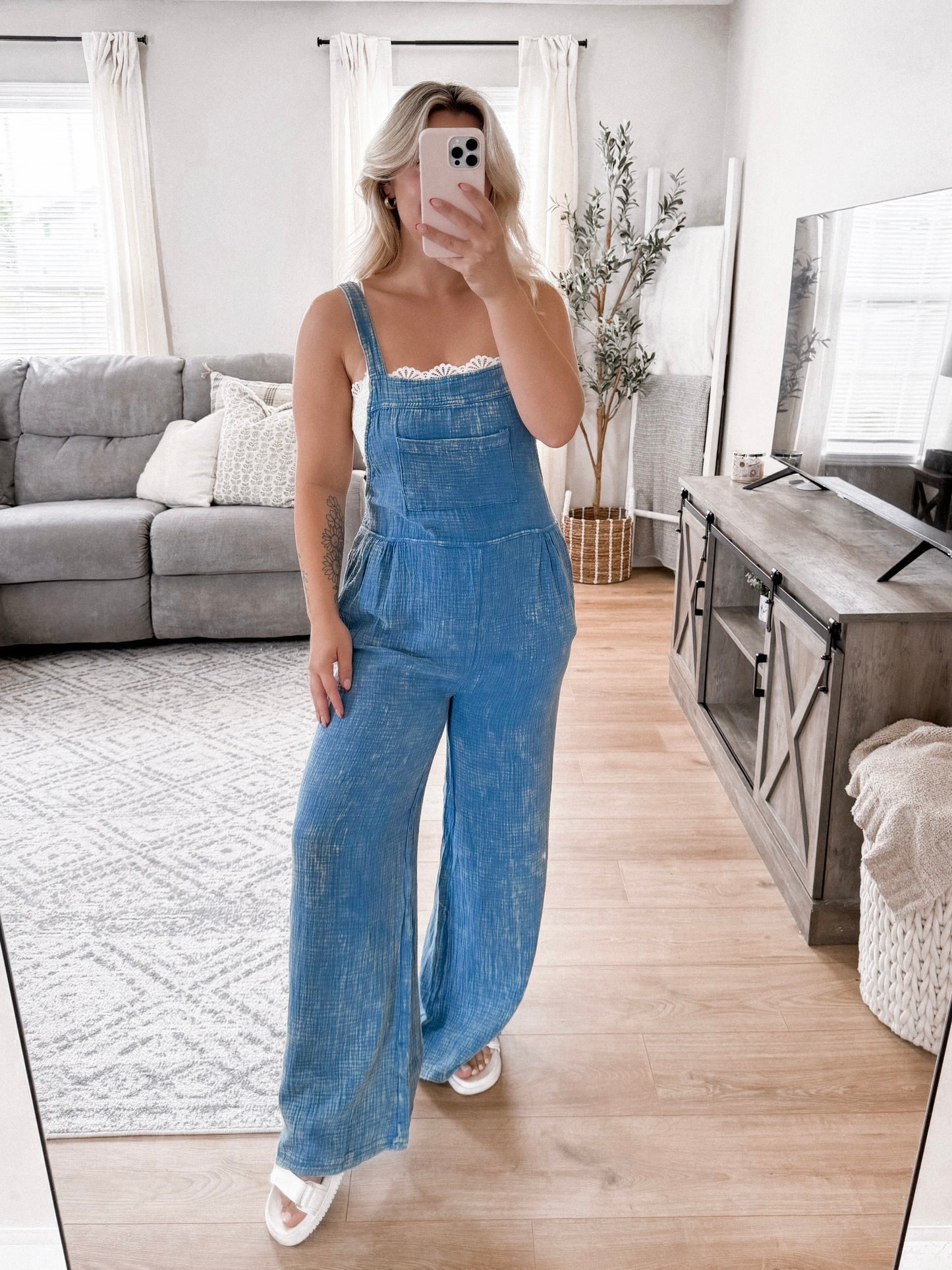 Bold In Blue Gauze Jumpsuit